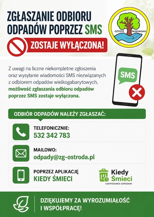 Plakat informacyjny- odbiór odpadów