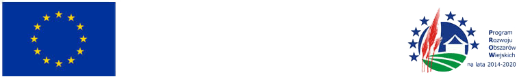 Baner z flagą Unii Europejskiej z lewej strony i logo Programu Rozwoju Obszarów Wiejskich z prawej strony