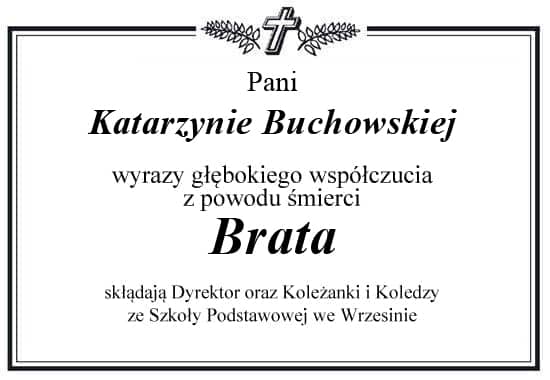Kondolencje o treści jak powyżej.
