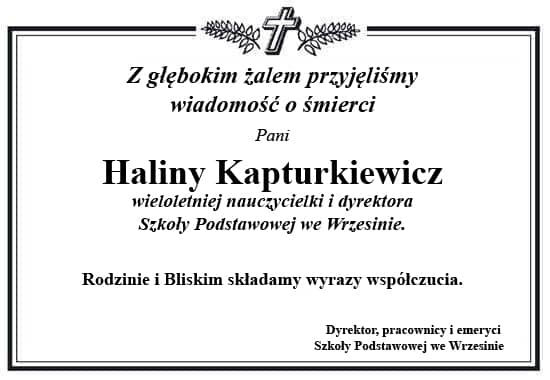 Kondolencje o treści jak powyżej.