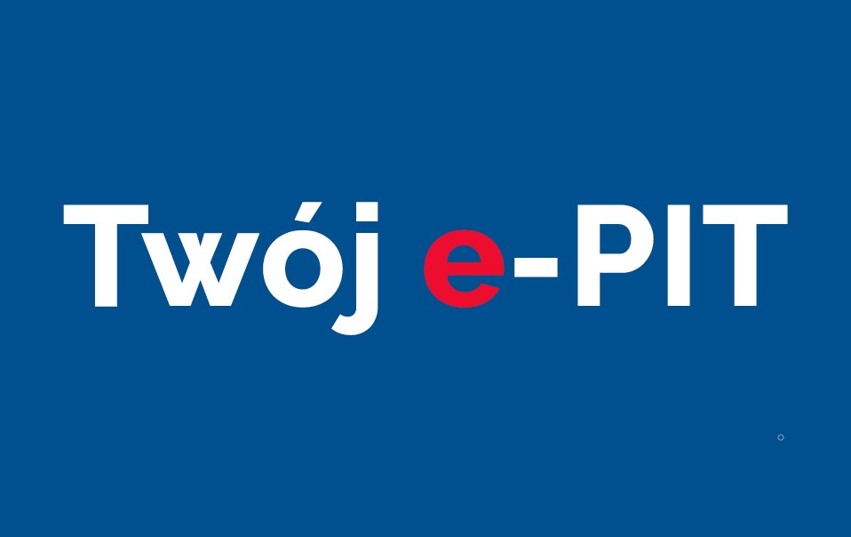 napis Twój e-pit na niebieskim tle