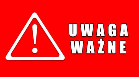 Źródło grafiki: UG Jonkowo Grafika zawierająca trójkąt z wykrzyknikiem i napis: uwaga, ważne.